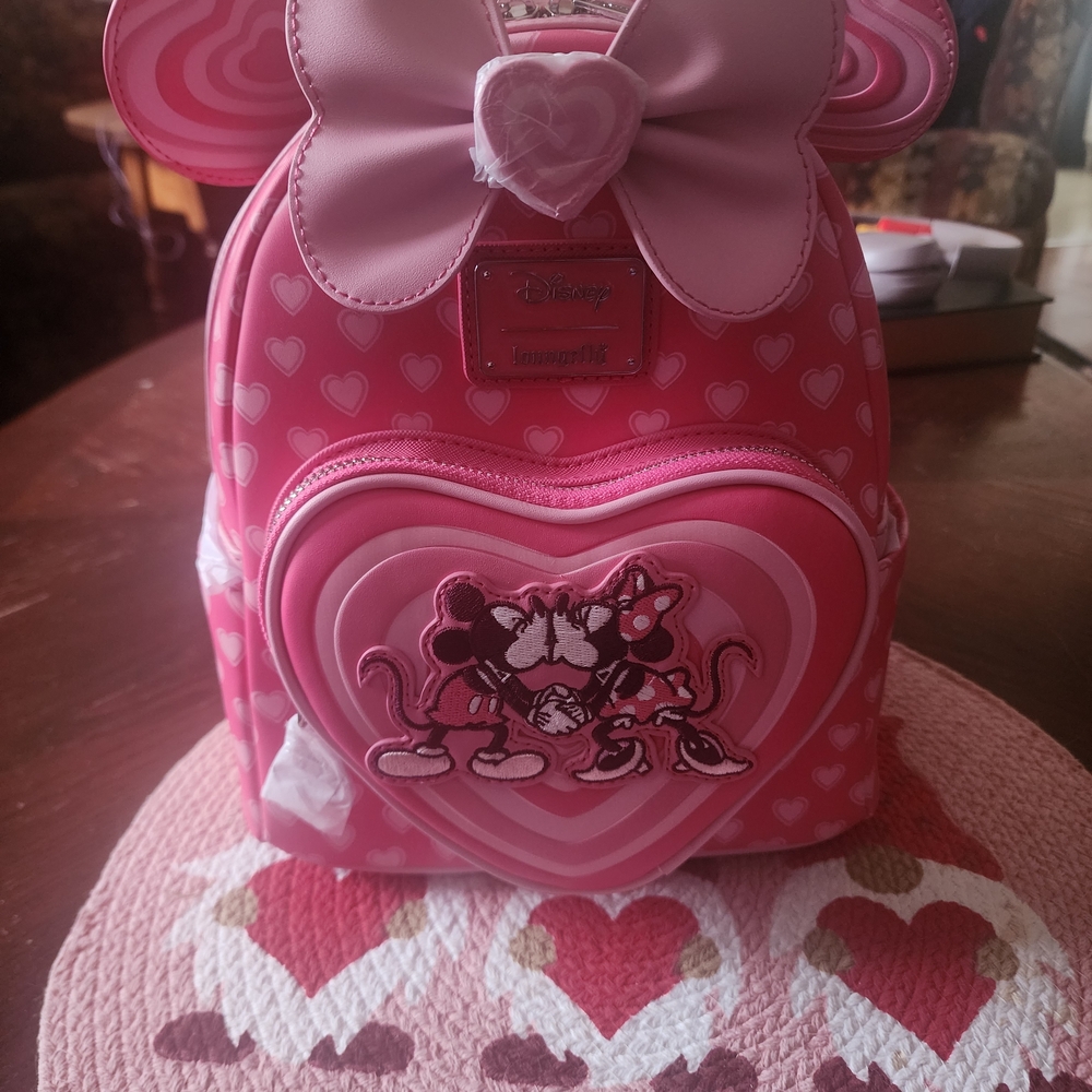 Disney Pink Heart Minnie Mouse Backpack